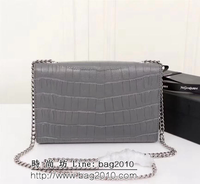 YSL聖羅蘭 專櫃原版鱷魚牛皮 鏈條流蘇單肩小包 F311224 YAS1161